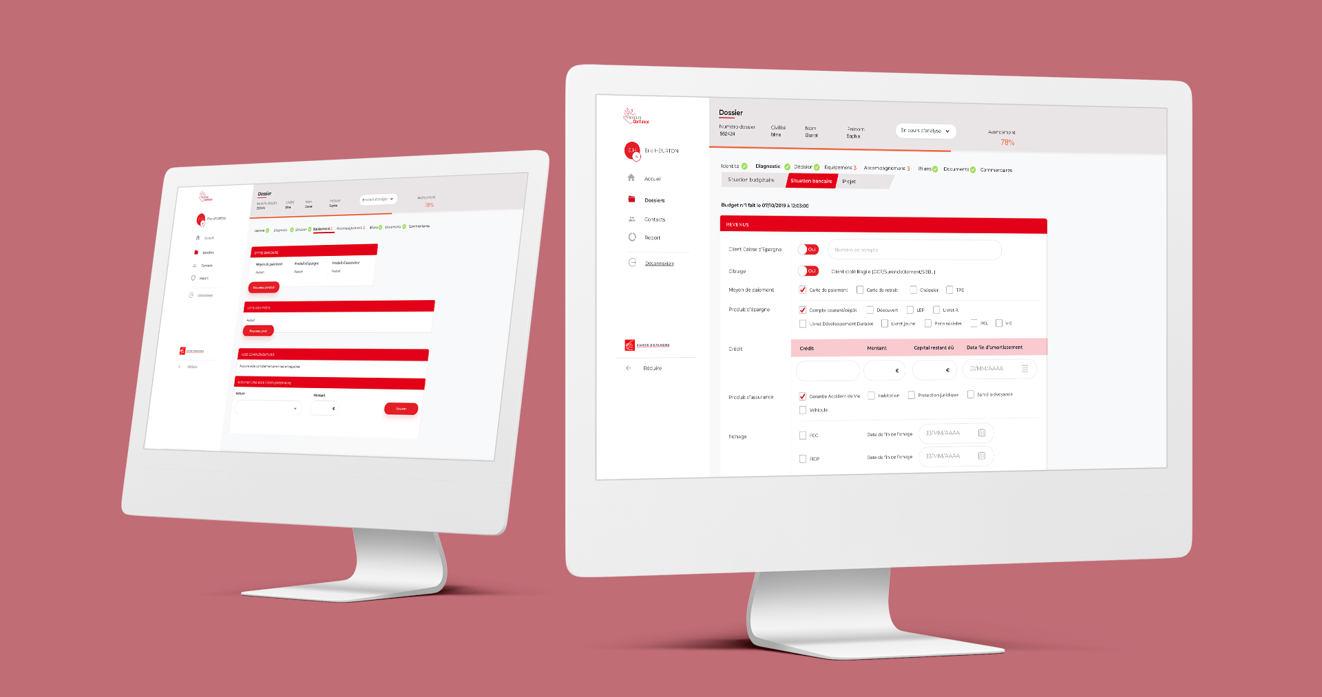 interface utilisateur de l'outil métier pour Parcours confiance Bretagne Pays de Loire 