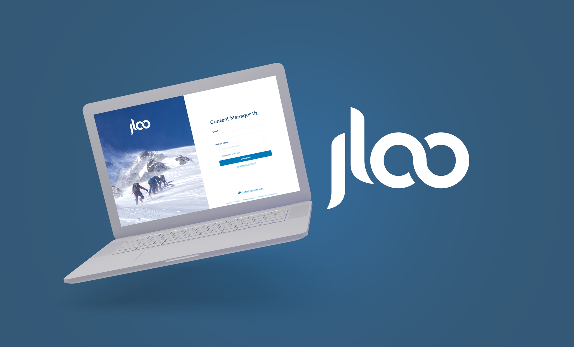 Interface de connexion du nouvel outil métier numérique de Jloo